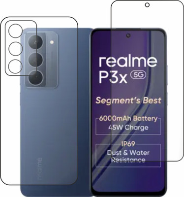 chakoor Front and Back Tempered Glass for realme P3x 5G(Pack of 3)