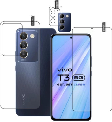 KHWABEEDA Front and Back Tempered Glass for VIVO T3 5G FRONT AND BACK , CAMERA LENS TEMPERED GLASS(Pack of 3)