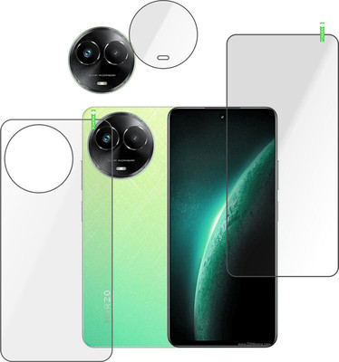 PONDRIK Front and Back Tempered Glass for realme narzo 60x 5G, REALME C67 5G, REALME 11X(Pack of 3)