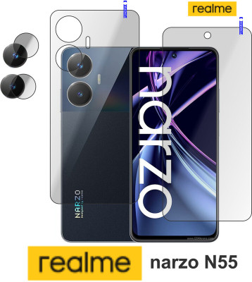 Cinzia Front and Back Tempered Glass for Realme narzo N55(Pack of 3)