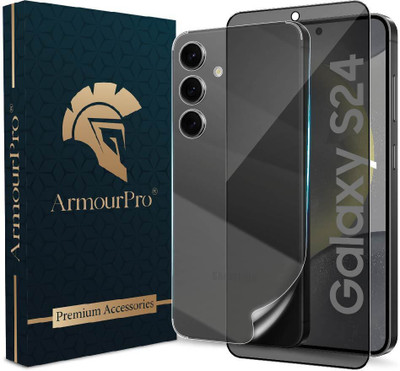ArmourPro Front and Back Tempered Glass for Samsung Galaxy S24 5G, Samsung S24 5G, Samsung Galaxy S24, (1 Privacy Anti Spy Glass with 1 Back Screen Guard)(Pack of 2)