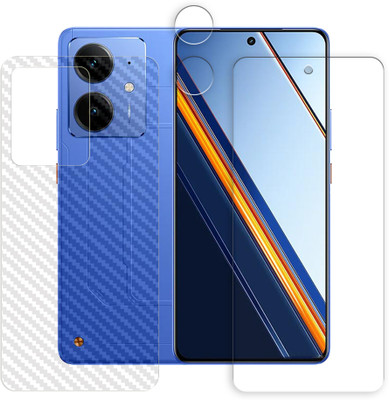 KOISTON Front and Back Tempered Glass for Realme Neo7 SE 5G Tempered Glass Screen Protector | Anti-Scratch | Edge to Edge Full Coverage | 9H Hardness ( 1 FRONT SCREEN GUARD + 1 BACK CARBON FIBER SKIN + 1 CAMERA LENS PROTECTOR )(Pack of 1)