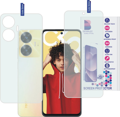DESIBUZZ Front and Back Tempered Glass for realme C55, {Flexible}(Pack of 2)