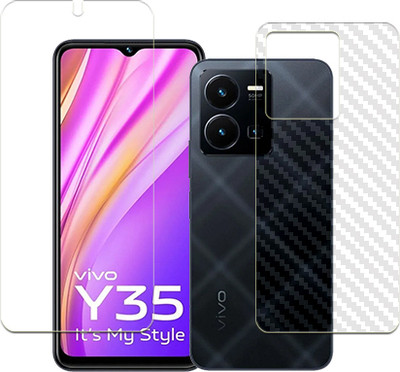 SOMTONE Front and Back Tempered Glass for vivo Y35 2022 FRONT BACK(Pack of 1)
