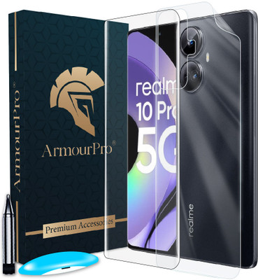 ArmourPro Front and Back Tempered Glass for Realme 10 Pro Plus 5G, Realme 10 Pro Plus, Realme 10 Pro +, ( 1 UV Tempered Glass with 1 Back Nano Fiber Guard )(Pack of 2)