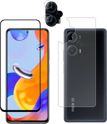 Vatsin Front and Back Tempered Glass for Poco F5 5G, Poco F5 5G [With Rear Camera Lens Guard](Pack of 3)
