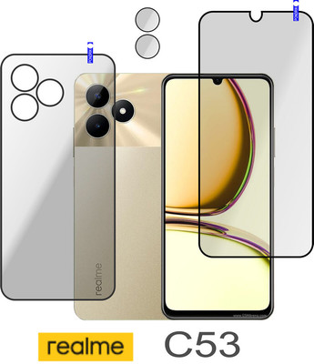 PONDRIK Front and Back Tempered Glass for Realme C53(Pack of 3)
