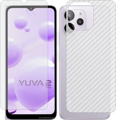 Fasheen Front and Back Tempered Glass for LAVA YUVA 2 PRO (Front Matte Finish & Back 3d Carbon Fiber)(Pack of 2)