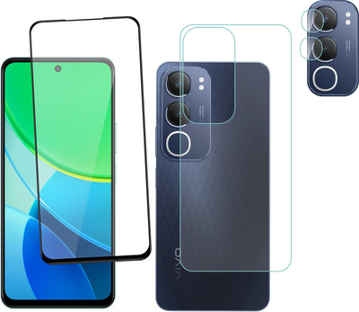 Ten To 11 Front and Back Tempered Glass for ViVO Y29 5G, ViVO Y29 5G [With Rear Camera Lens Guard](Pack of 3)