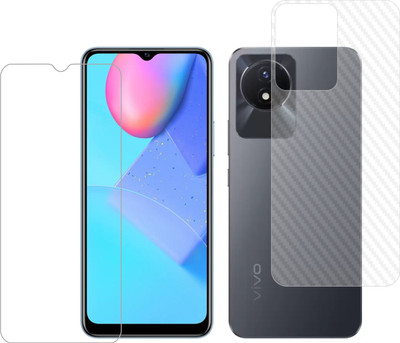 Ten To 11 Front and Back Tempered Glass for ViVO Y02, ViVO Y02 [Back Carbon Fiber](Pack of 2)