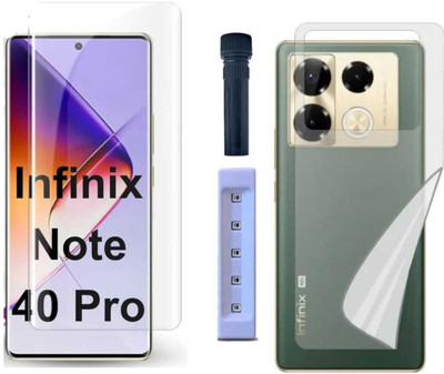 4 YARDS Front and Back Tempered Glass for Infinix Note 40 Pro 5G (6.78 Inch) Curved Screen Guard, HD Clarity with installation kit & Guide(Pack of 1)