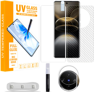 ARBAN Front and Back Tempered Glass for vivo X100s Pro 5G Tempered Glass Screen Protector ( 1 UV TEMPERED GLASS SCREEN PROTECTOR + 1 BACK CARBON FIBER SKIN + 1 CAMERA LENS PROTECTOR ) UV01(Pack of 1)