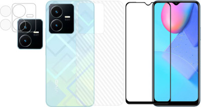 Vatsin Front and Back Tempered Glass for ViVO Y22, ViVO Y22 (Back Carbon Fiber)(Pack of 3)