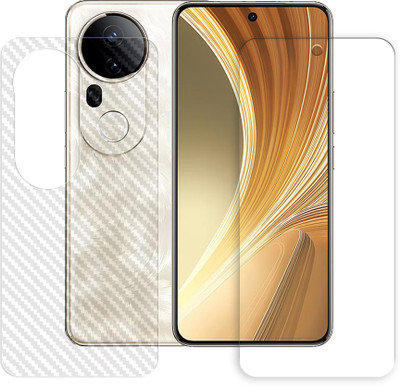 ARBAN Front and Back Tempered Glass for vivo T4 Ultra 5G Front Back Tempered Glass Screen Protector | Anti-Scratch | Edge to Edge Full Coverage | 9H Hardness ( 1 FRONT TEMPERED GLASS + 1 BACK CARBON FIBER SKIN )(Pack of 1)