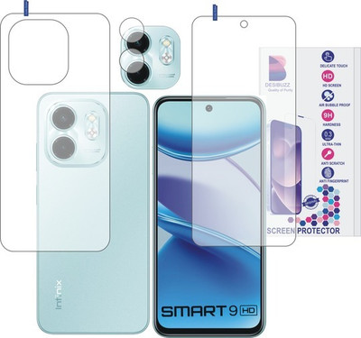DESIBUZZ Front and Back Tempered Glass for Infinix SMART 9 HD with Camera lens(Pack of 3)