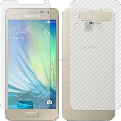 Fasheen Front and Back Tempered Glass for SAMSUNG A300F GALAXY A3 (Front Matte Finish & Back 3d Carbon Fiber)(Pack of 2)
