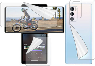 MOBART Front and Back Tempered Glass for LG WING 5G (Edge To Edge TPU, Full Coverage)(Pack of 1)
