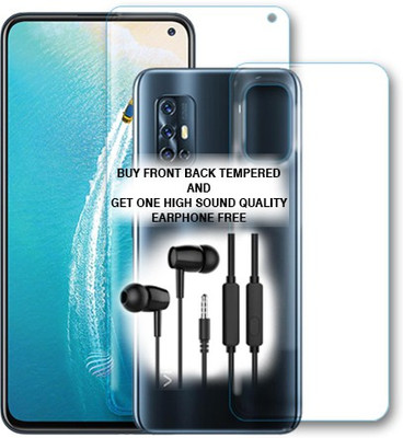 SOMTONE Front and Back Tempered Glass for VIVO V17 FRONT BACK TEMPERED GLASS BUY AND GET EARPHONE FREE(Pack of 1)