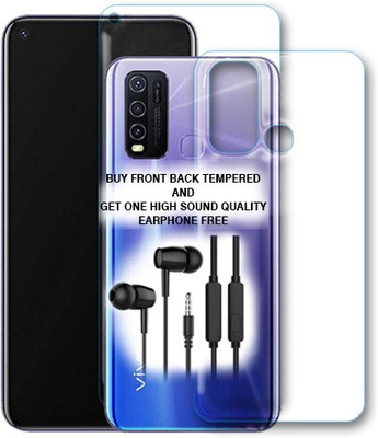 SOMTONE Front and Back Tempered Glass for VIVO Y50 FRONT BACK TEMPERED GLASS BUY AND GET EARPHONE FREE(Pack of 1)