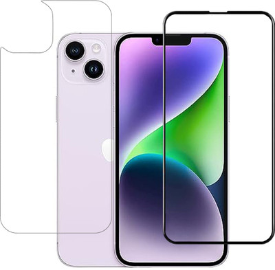 Menext Front and Back Tempered Glass for iphone 14(Pack of 2)