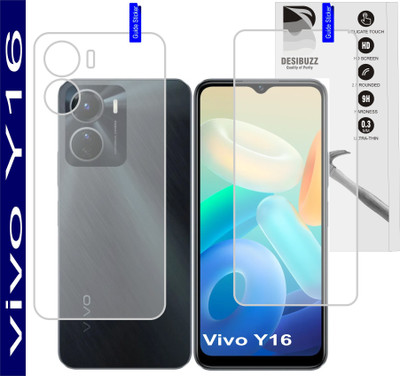 DESIBUZZ Front and Back Tempered Glass for Vivo Y16, Y16(Pack of 2)