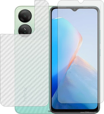 ZINGTEL Front and Back Tempered Glass for INFINIX X6516 (Front Matte Finish & Back 3d Carbon Fiber)(Pack of 2)