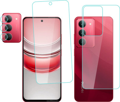 Vatsin Front and Back Screen Guard for Realme P3 Lite 5G, Realme P3 Lite 5G [With Rear Camera Lens Guard](Pack of 3)