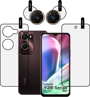 MOBKAVACH Front and Back Tempered Glass for Vivo Y28s 5G WITH CAMERA LENS PROTECTOR(Pack of 3)