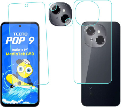 Ten To 11 Front and Back Tempered Glass for Tecno Pop 9 4G, Tecno Pop 9 4G [With Rear Camera Lens Guard](Pack of 3)