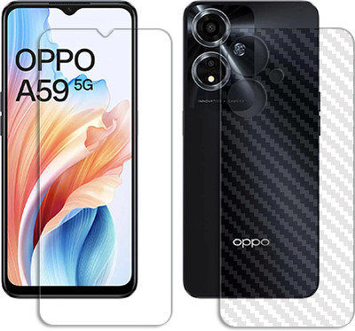 SOMTONE Front and Back Tempered Glass for Oppo A59 5G FRONT BACK SCREEN GUARD(Pack of 1)