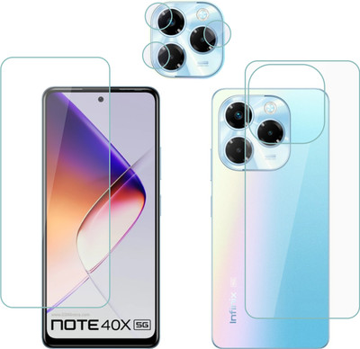 Vatsin Front and Back Tempered Glass for Infinix Note 40X 5G, Infinix Note 40X 5G [With Rear Camera Lens Guard](Pack of 3)
