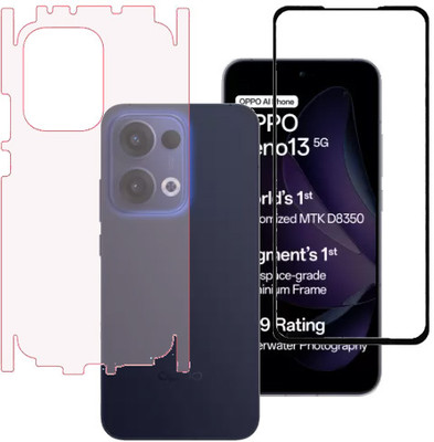 ojucase Front and Back Tempered Glass for Oppo Reno 13, OPPO RENO 13(Pack of 2)