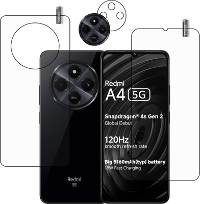 GARUDA GLASS Front and Back Tempered Glass for REDMI A4 5G with camera lens protector(Pack of 3)