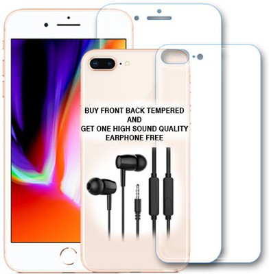 ARBAN Front and Back Tempered Glass for I PHONE 8 PLUS FRONT BACK TEMPERED GLASS BUY AND GET EARPHONE FREE(Pack of 1)
