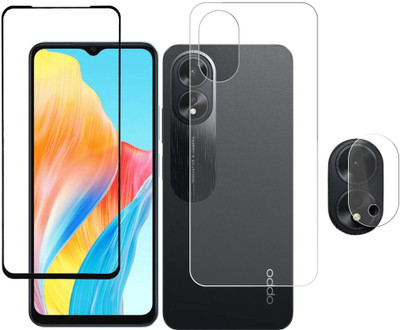 FINCH Front and Back Tempered Glass for OPPO A18(Pack of 3)