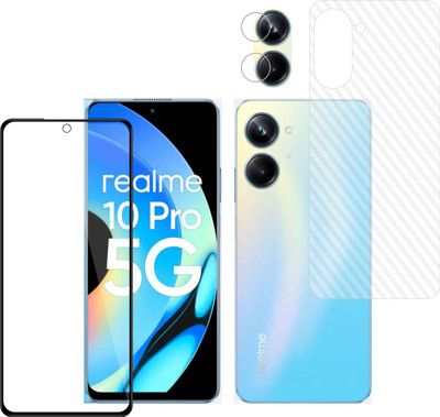 Ten To 11 Front and Back Tempered Glass for Realme 10 Pro 5G, Realme 10 Pro 5G [Back Carbon Fiber] [Rear Camera Lens Guard](Pack of 3)