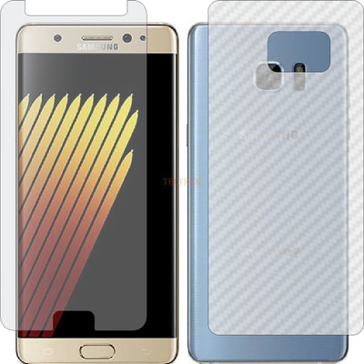 TELTREK Front and Back Tempered Glass for SAMSUNG N930G GALAXY NOTE 7 (Front Matte Finish & Back 3d Carbon Fiber)(Pack of 2)