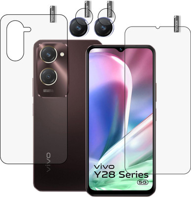 BOMGUARD Front and Back Tempered Glass for VIVO Y28s/Y28e 5G With Camera Lens Protector, Vivo Y28s/Y28e Camera lens(Pack of 3)