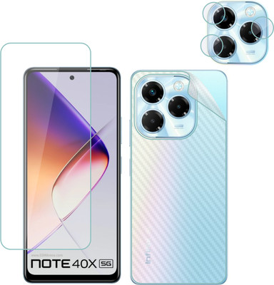 Vatsin Front and Back Tempered Glass for Infinix Note 40X 5G, Infinix Note 40X 5G [Back Carbon Fiber] [Rear Camera Lens Guard](Pack of 3)