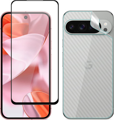 Vatsin Front and Back Tempered Glass for Google Pixel 10 Pro, Google Pixel 10 Pro [Back Carbon Fiber](Pack of 2)