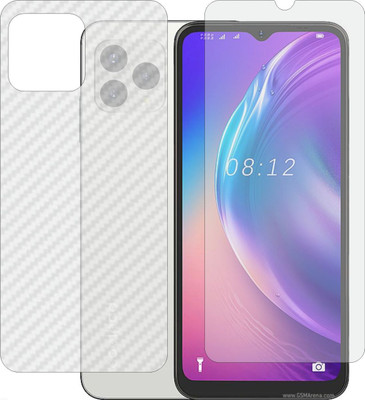 MOBART Front and Back Tempered Glass for Coolpad Cp12 (Matte Front & Carbon Fiber Skin for Back)(Pack of 2)