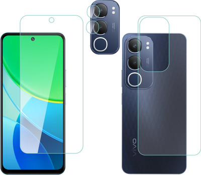 Vatsin Front and Back Tempered Glass for ViVO Y29 5G, ViVO Y29 5G [With Rear Camera Lens Guard](Pack of 3)