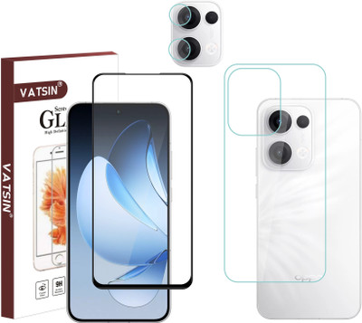 Vatsin Front and Back Tempered Glass for Oppo Reno 14, Oppo Reno 14 [With Rear Camera Lens Guard](Pack of 3)