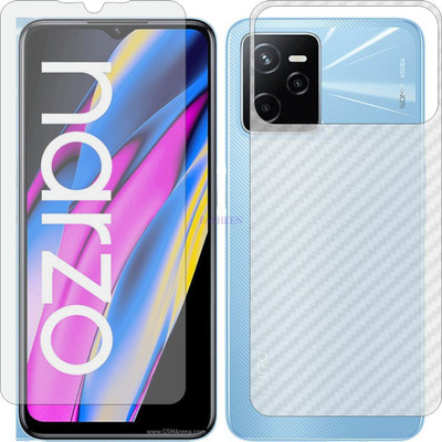 Fasheen Front and Back Tempered Glass for REALME NARZO 50 A PRIME (Front Matte Finish & Back 3d Carbon Fiber)(Pack of 2)