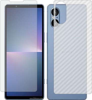 Fasheen Front and Back Tempered Glass for Sony Xperia 5 V XQDE54 (Matte Front & Carbon Fiber Skin for Back)(Pack of 2)