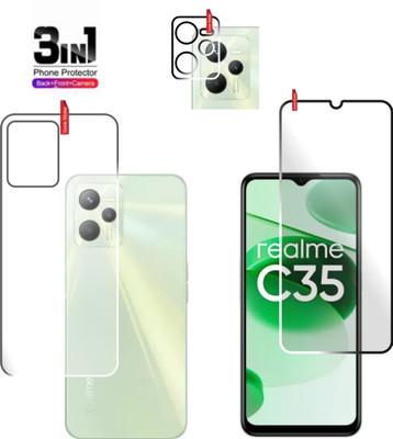 chakoor Front and Back Tempered Glass for Realme C35(Pack of 3)