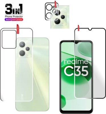 chakoor Front and Back Tempered Glass for Realme C35(Pack of 3)