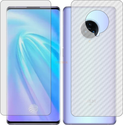 TELTREK Front and Back Tempered Glass for VIVO NEX3 (Front Matte Finish & Back 3d Carbon Fiber)(Pack of 2)