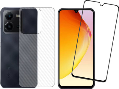 Vatsin Front and Back Tempered Glass for ViVO V25 5G, ViVO V25 5G (Back Carbon Fiber)(Pack of 2)