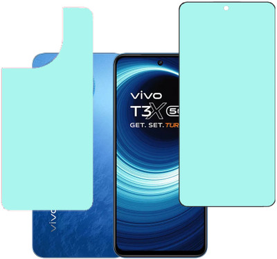 VAYUVAULT Front and Back Tempered Glass for Vivo T3x, Vivo T3x 5G(Pack of 2)